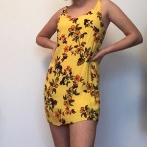 urban outfitters yellow floral dress